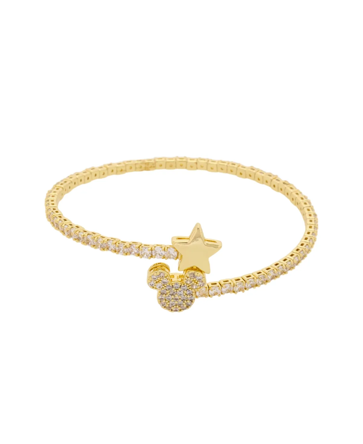 Disney Cubic Zirconia Gold-Tone Mickey Mouse Wrap Bracelet by Disney