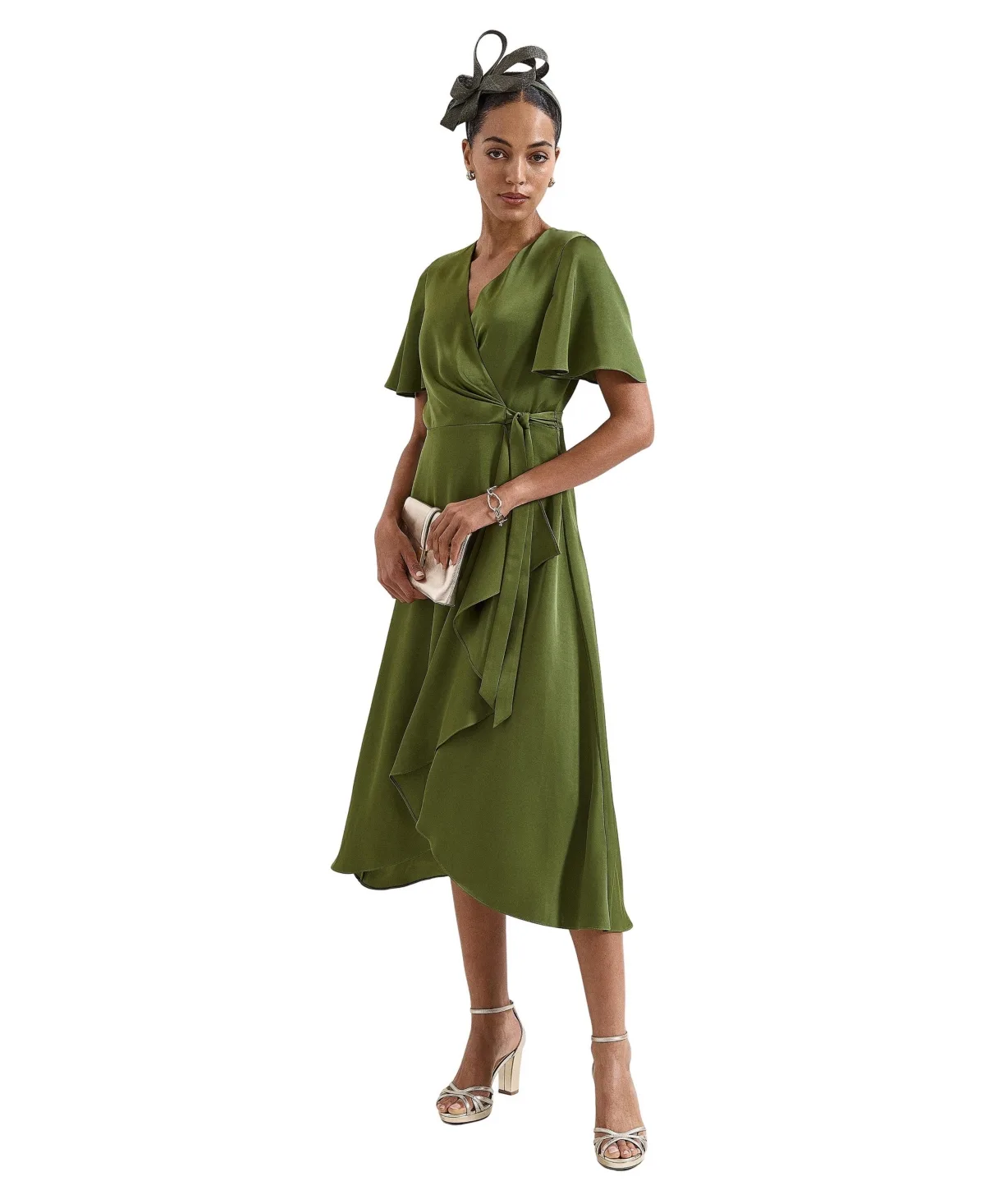 Julissa Satin Midi Wrap Dress by Phase Eight