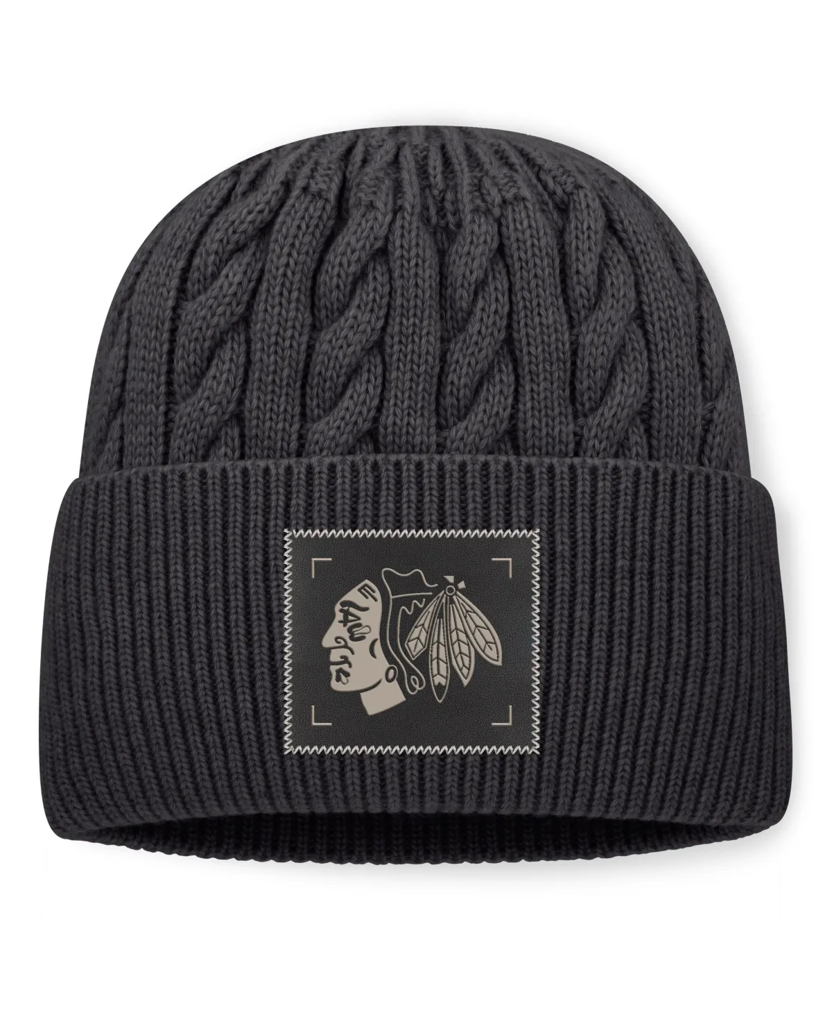 Chicago Blackhawks Road Phantom Oversized Cuffed Knit Hat by Fanatics