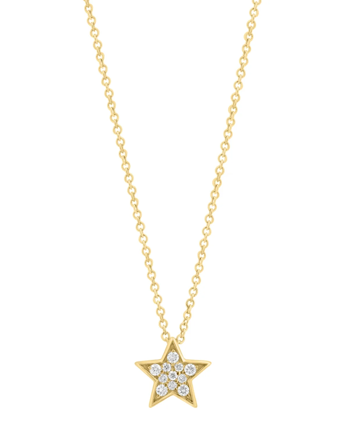 Lab Grown Diamond (1/8 ct. t.w.) Pendant in 14K Gold Over Sterling Silver