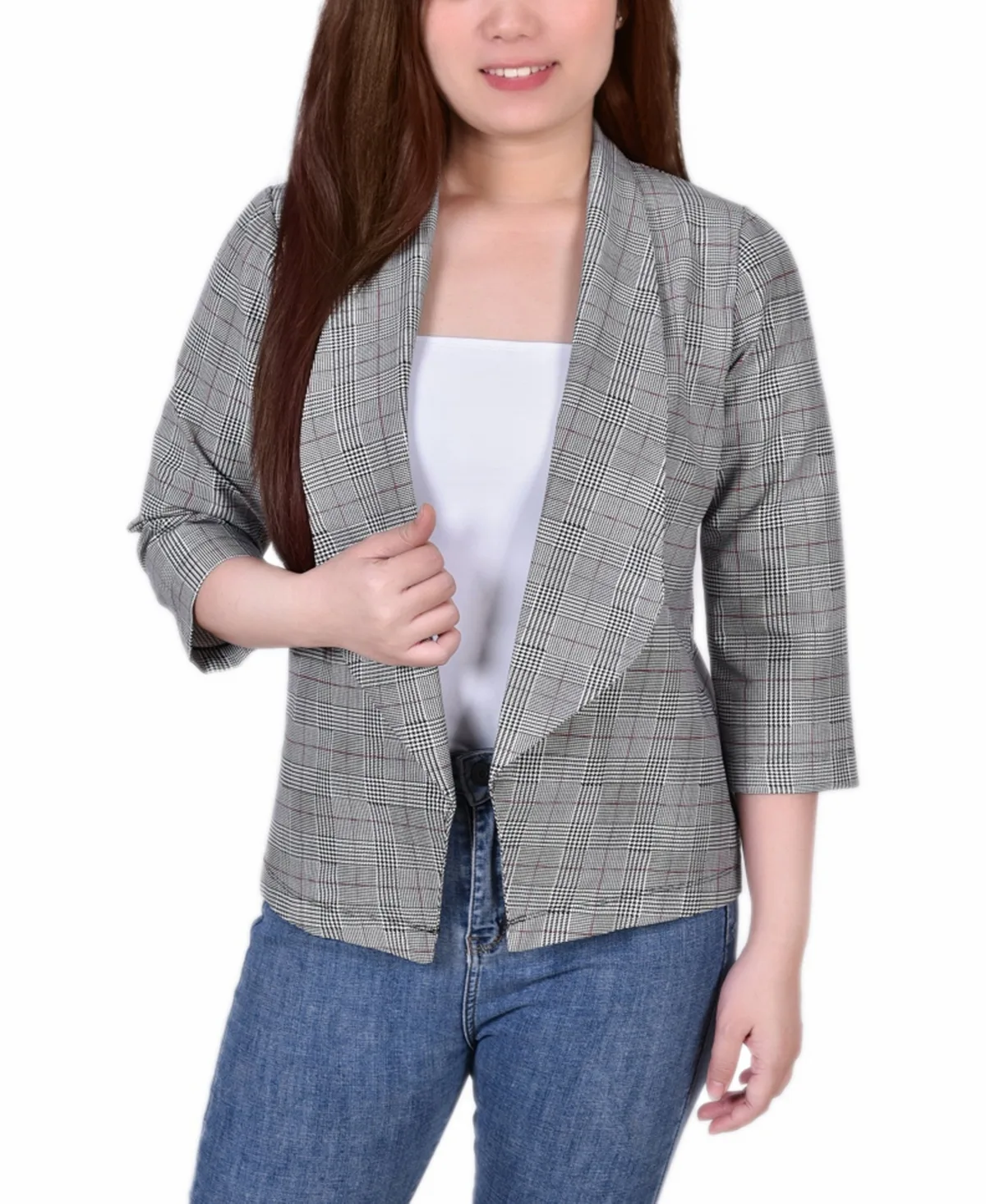 3/4 Sleeve Ponte Jacket by Ny Collection