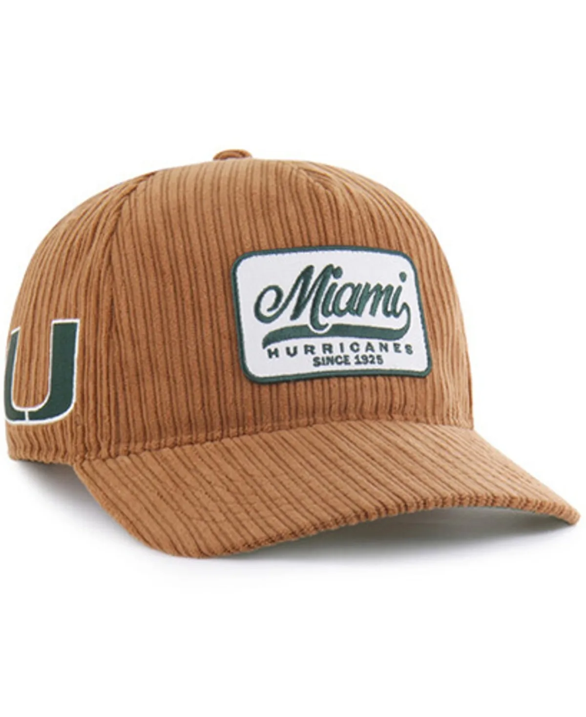 Miami Hurricanes Corduroy Patch Hitch Adjustable Hat by 47 Brand