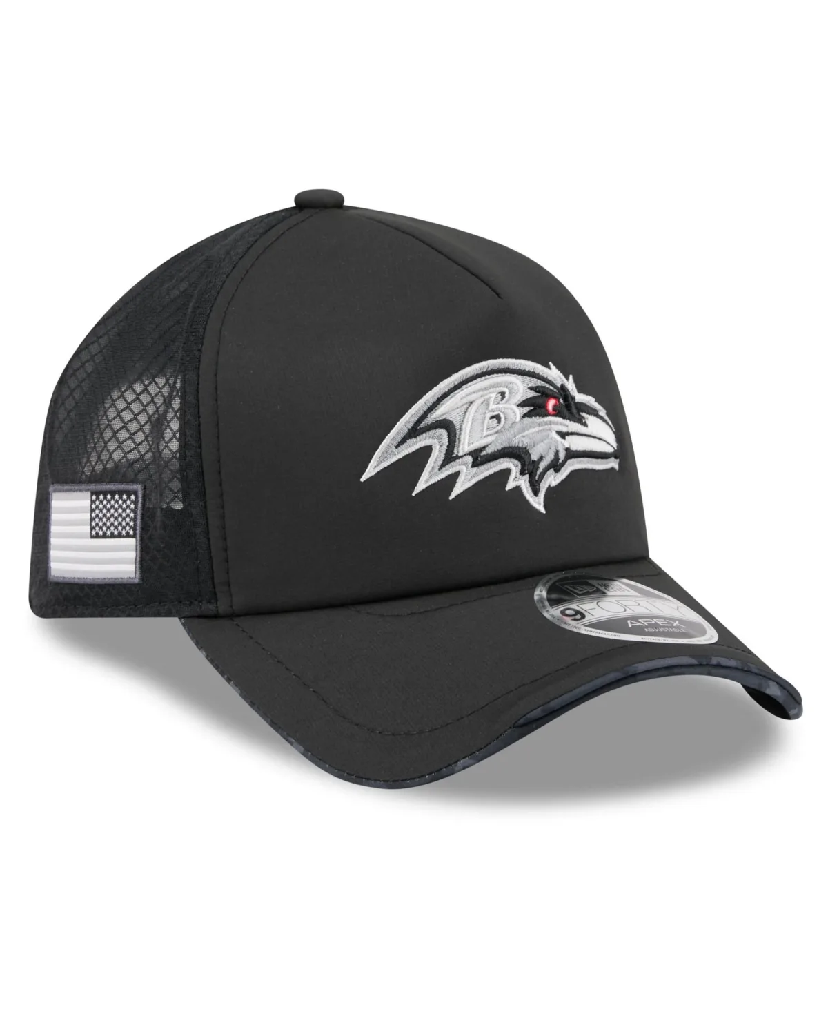 Baltimore Ravens 2026 Salute to Service Apex 9FORTY Adjustable Trucker Hat by New Era