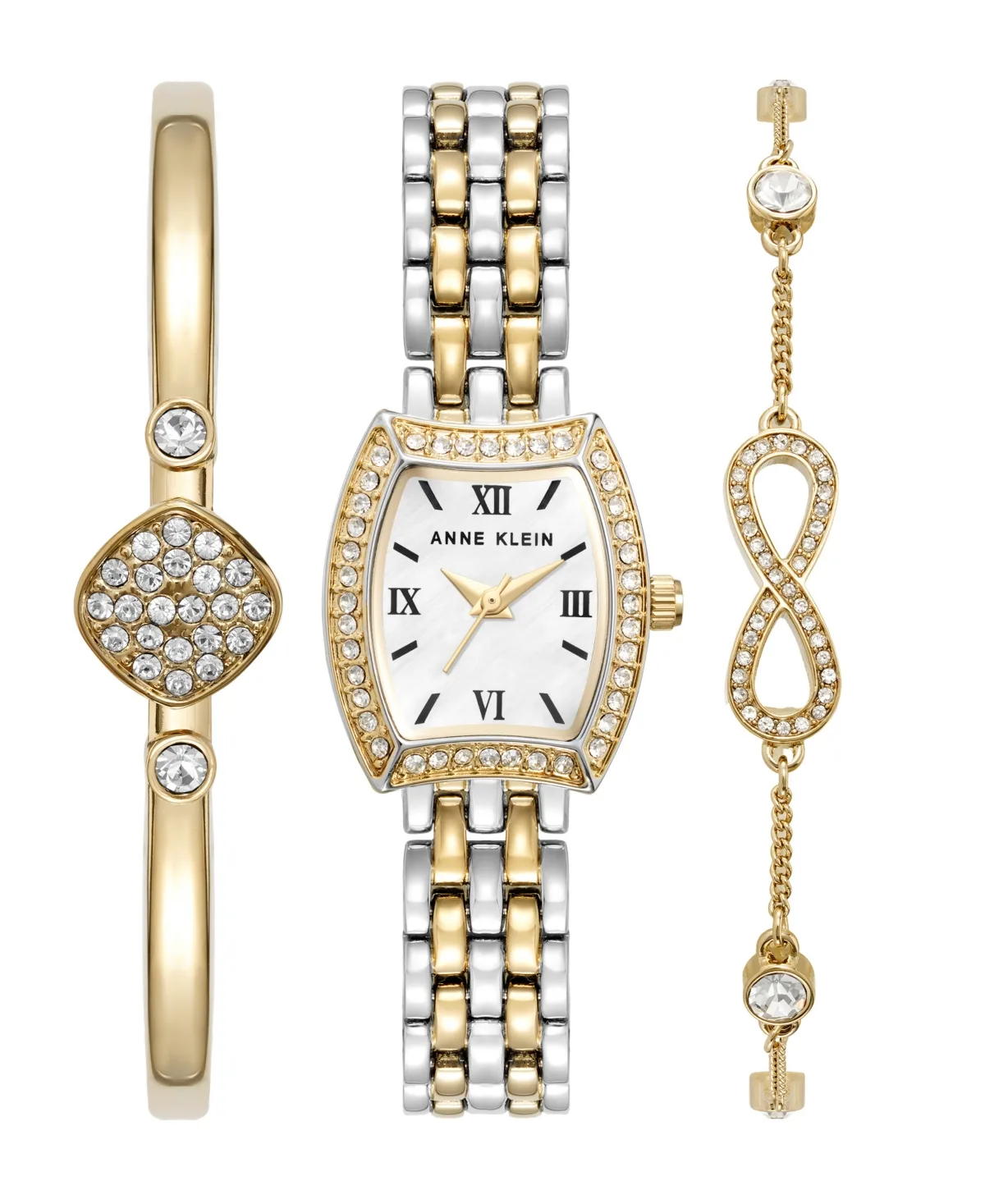 Quartz Pillow Water-Resistant Two-Tone Alloy Metal Bracelet Watch 20mm by Anne Klein