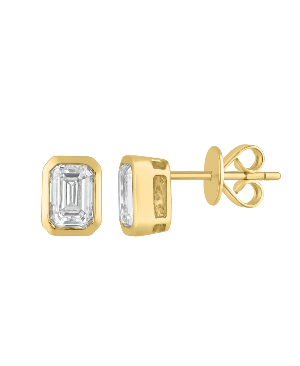 Certified Lab Grown Emerald Cut Diamond Earrings (1-3/8 ct. t.w.) in 14k Yellow Gold by Effy