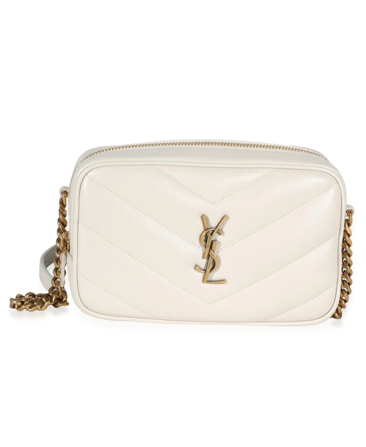 Pre-Owned Lambskin Monogram Mini Loulou Camera Bag by Saint Laurent