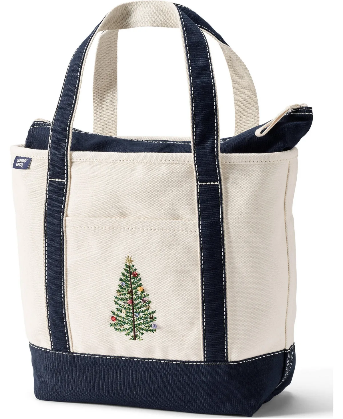 Medium Applique Zip Top Canvas Tote by Lands' End