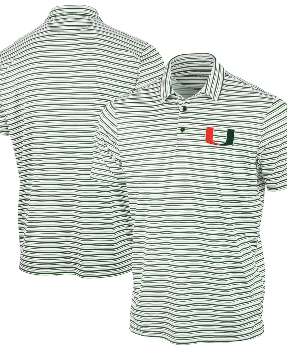 Miami Hurricanes Space Stripe Polo Shirt by Antigua