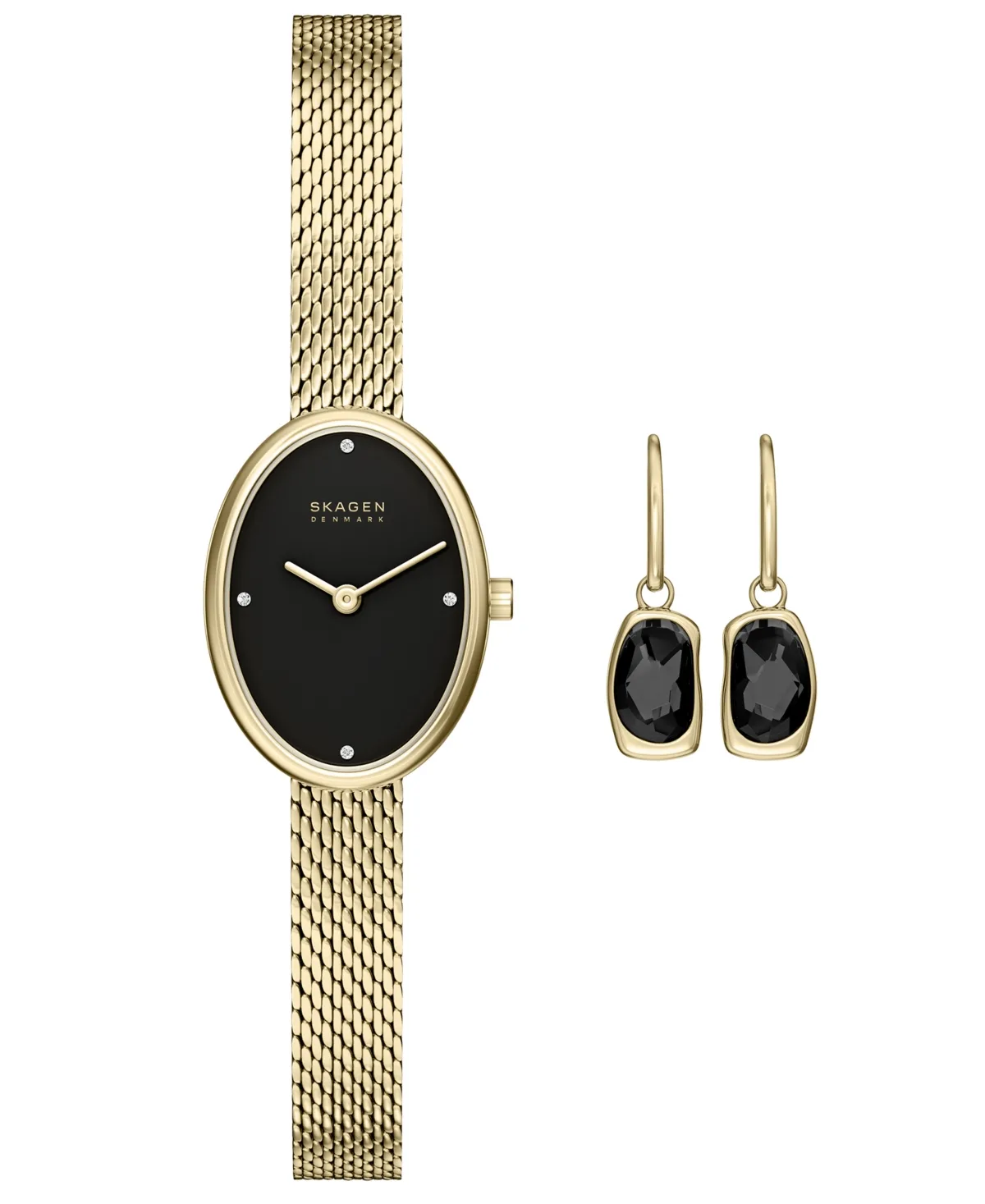 Quartz Anita Oval Gold-Tone Stainless Steel Mesh Watch 20mm by Skagen