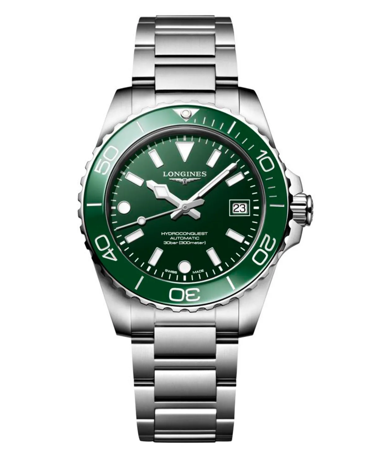 HydroConquest Silver Stainless Steel Bracelet Watch 39mm by Longines
