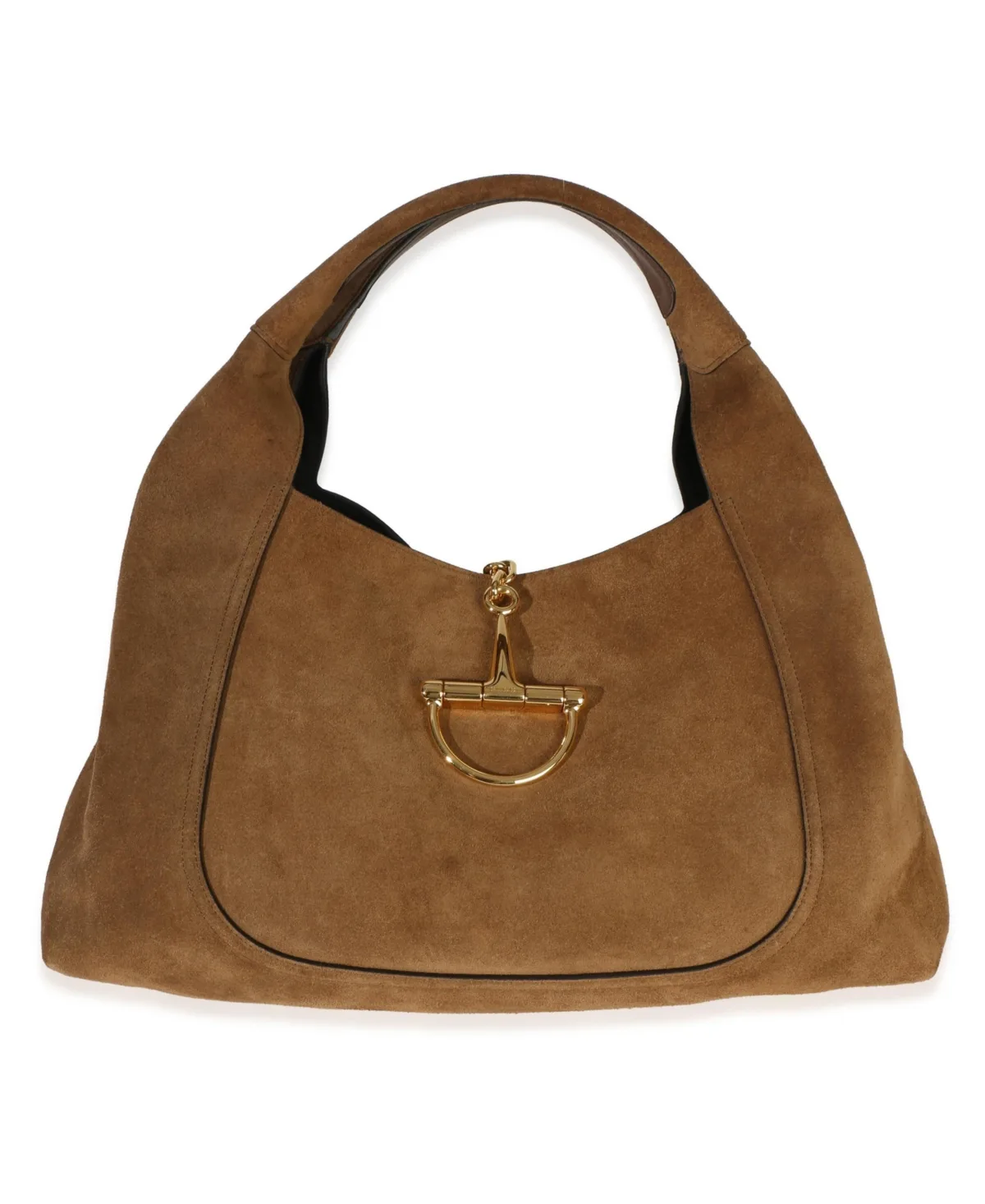 Pre-Owned Gucci Suede Horsebit Maxi Shoulder Bag by Gucci