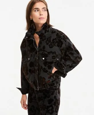 Flocked Relaxed Fit Bomber Jacket by And Now This