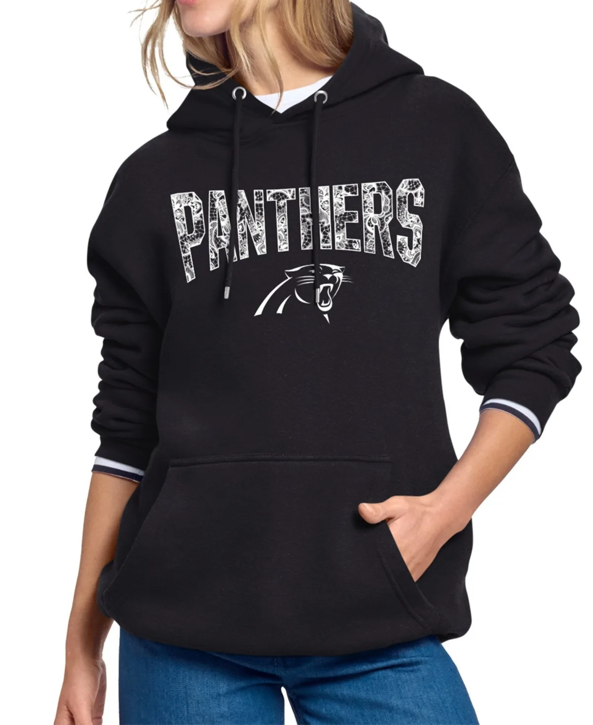 Carolina Panthers Lace Team Lockup Fleece Hoodie