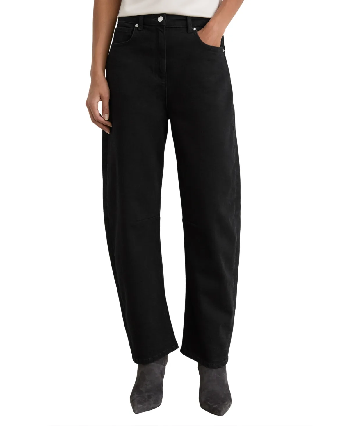 Mahni Mid-Rise Barrel-Leg Relaxed-Fit Jeans by Reiss