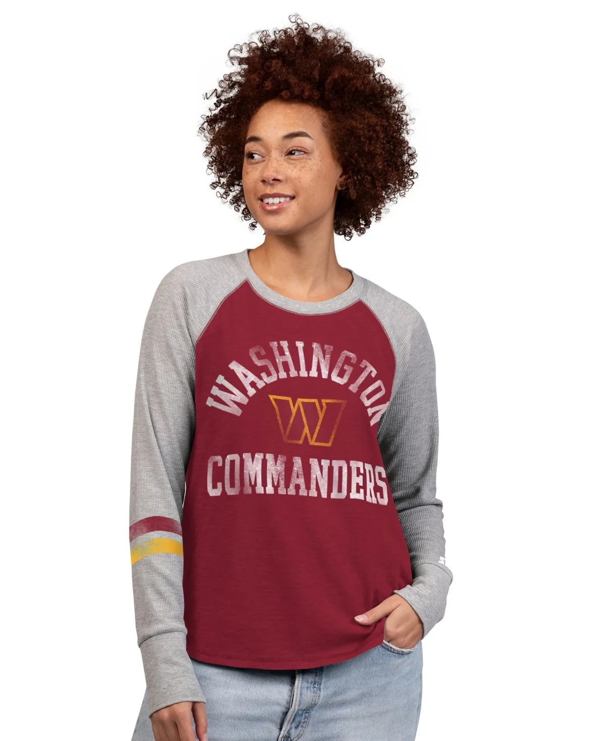 Washington Commanders Waffle-Knit Raglan Long-Sleeves T-Shirt by Starter