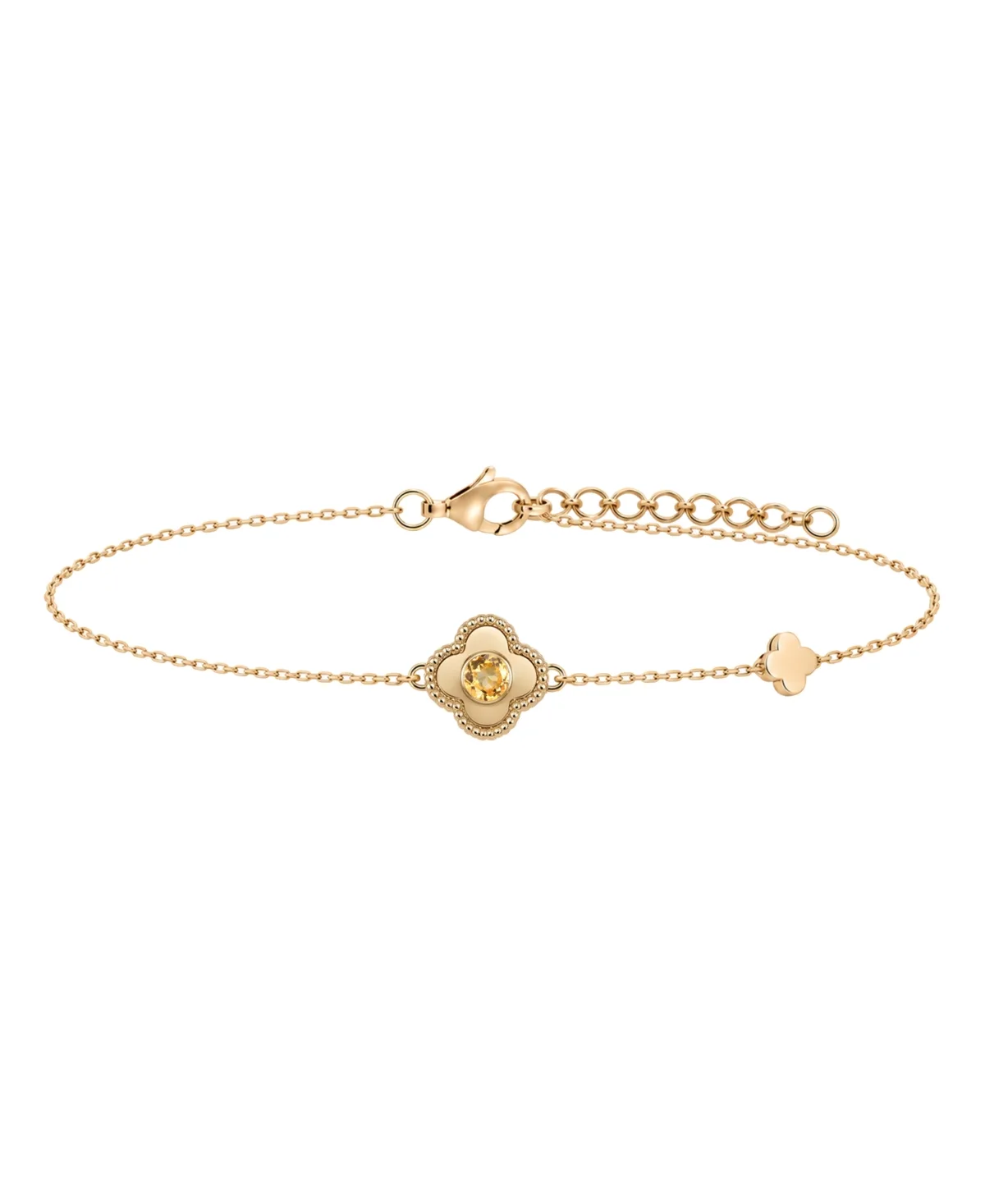 Citrine Clover Bracelet (1/6 ct. t.w.) in 14k Gold by Macy's