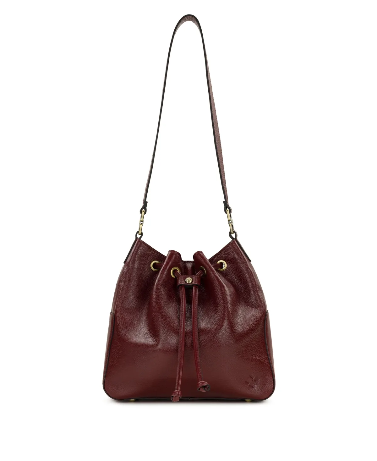 Belamy Glazed Small Drawstring Bucket Bag by Patricia Nash