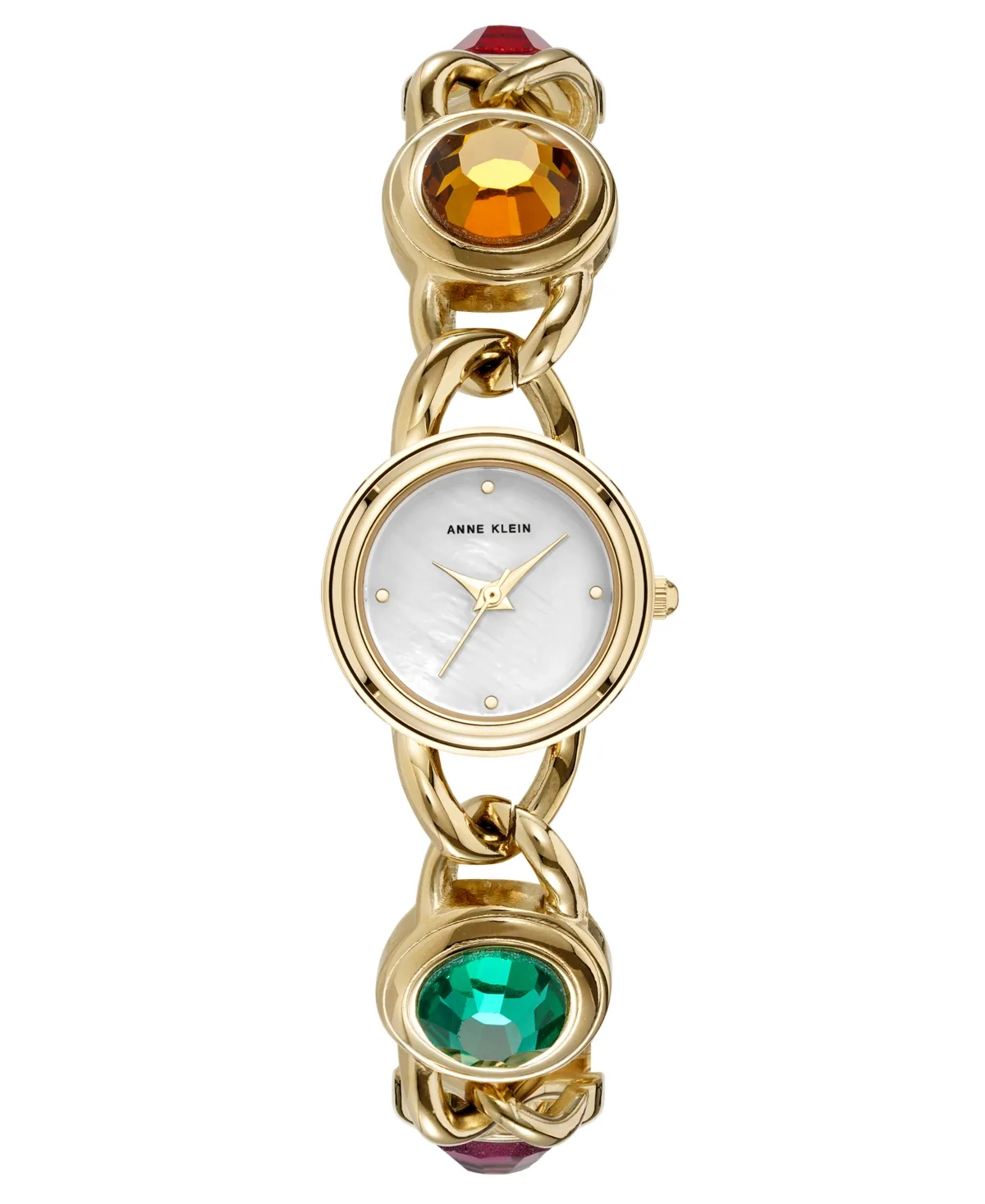 Quartz Imitation Pearl Dial Gold-Tone Alloy Metal Bracelet Watch 22mm by Anne Klein