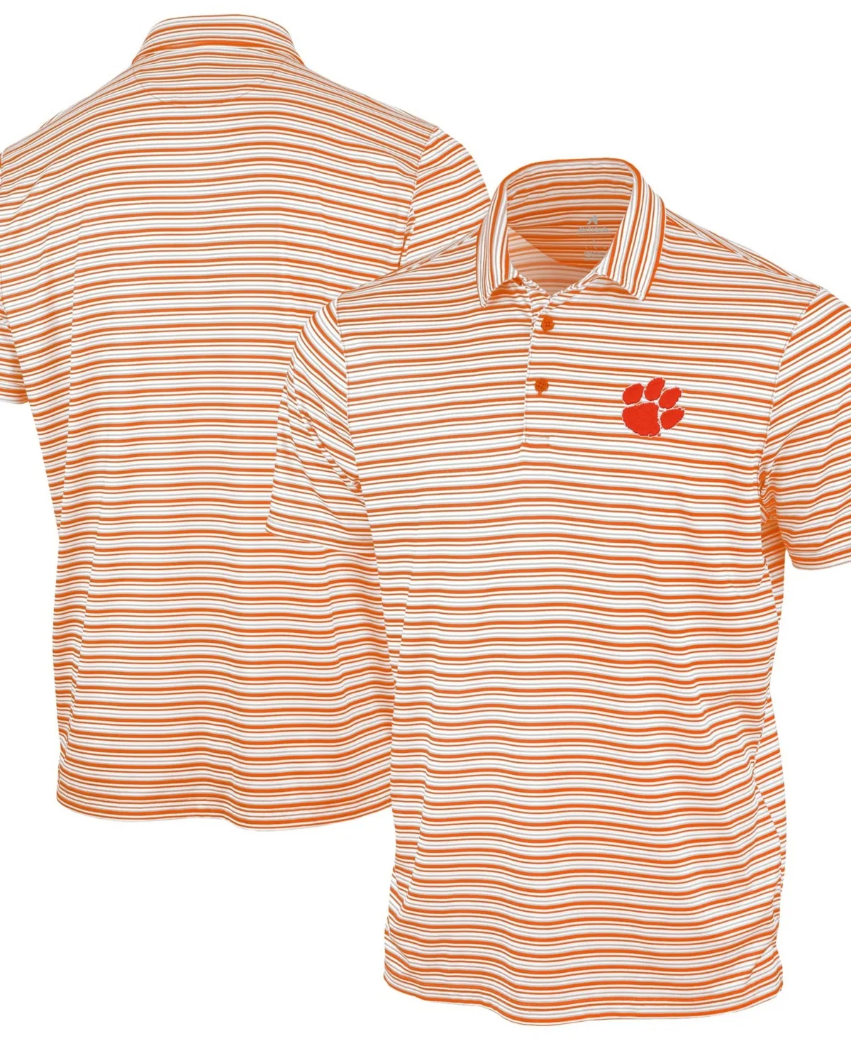 Clemson Tigers Space Stripe Polo Shirt by Antigua