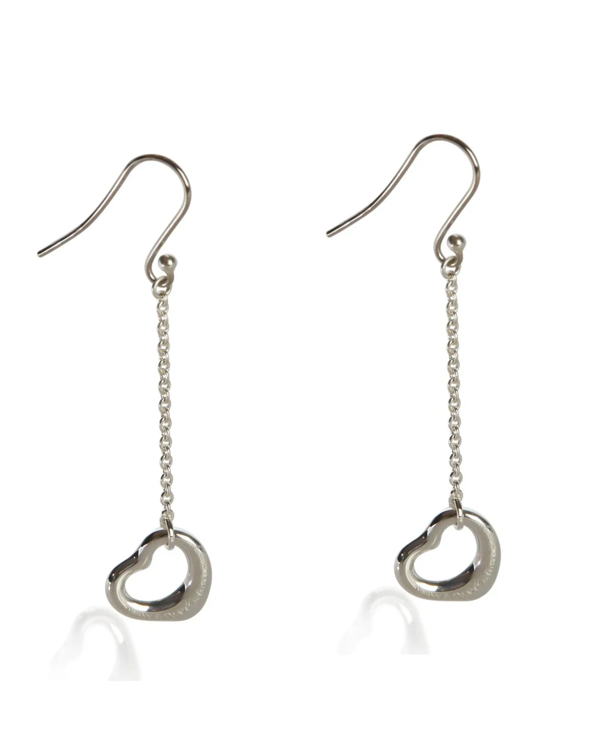 Pre-Owned Tiffany & Co Sterling Silver Elsa Peretti Open Heart Earrings by Tiffany & Co.