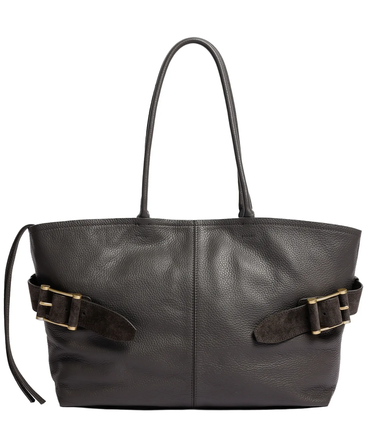 Bowery Extra-Large Leather Laptop Tote Handbag - Steel by Kenneth Cole