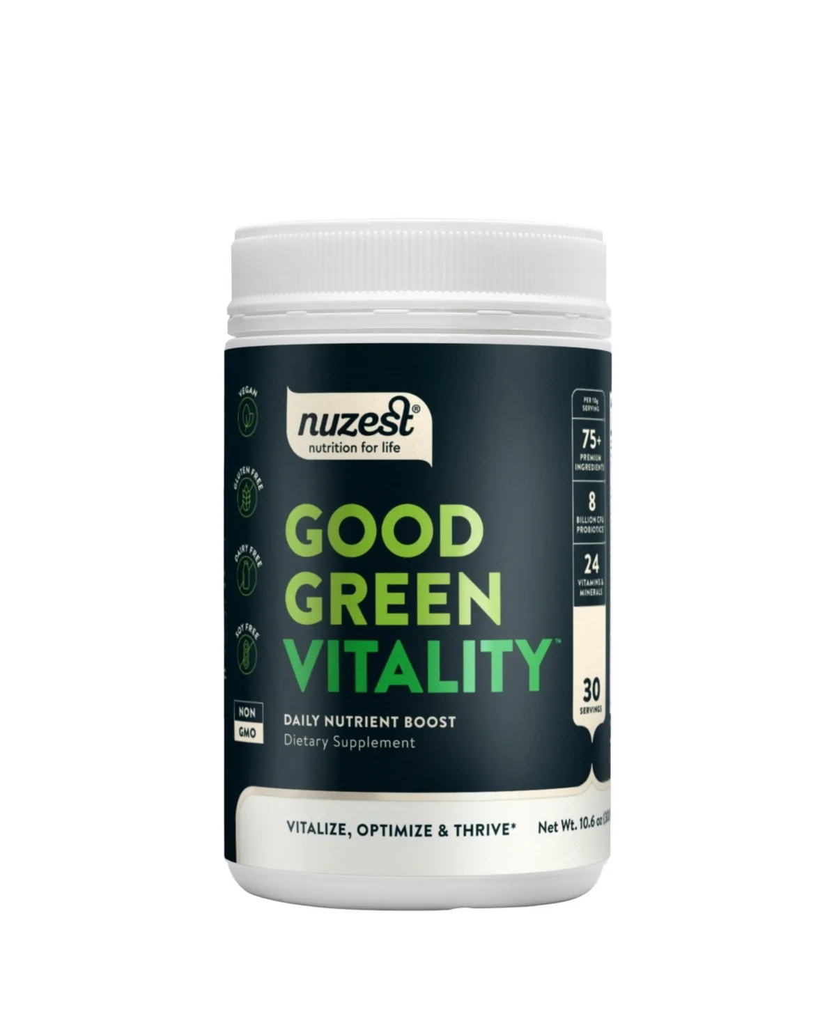 Good Green Vitality - Greens Powder Daily Multivitamin, 10.6 oz by Nuzest