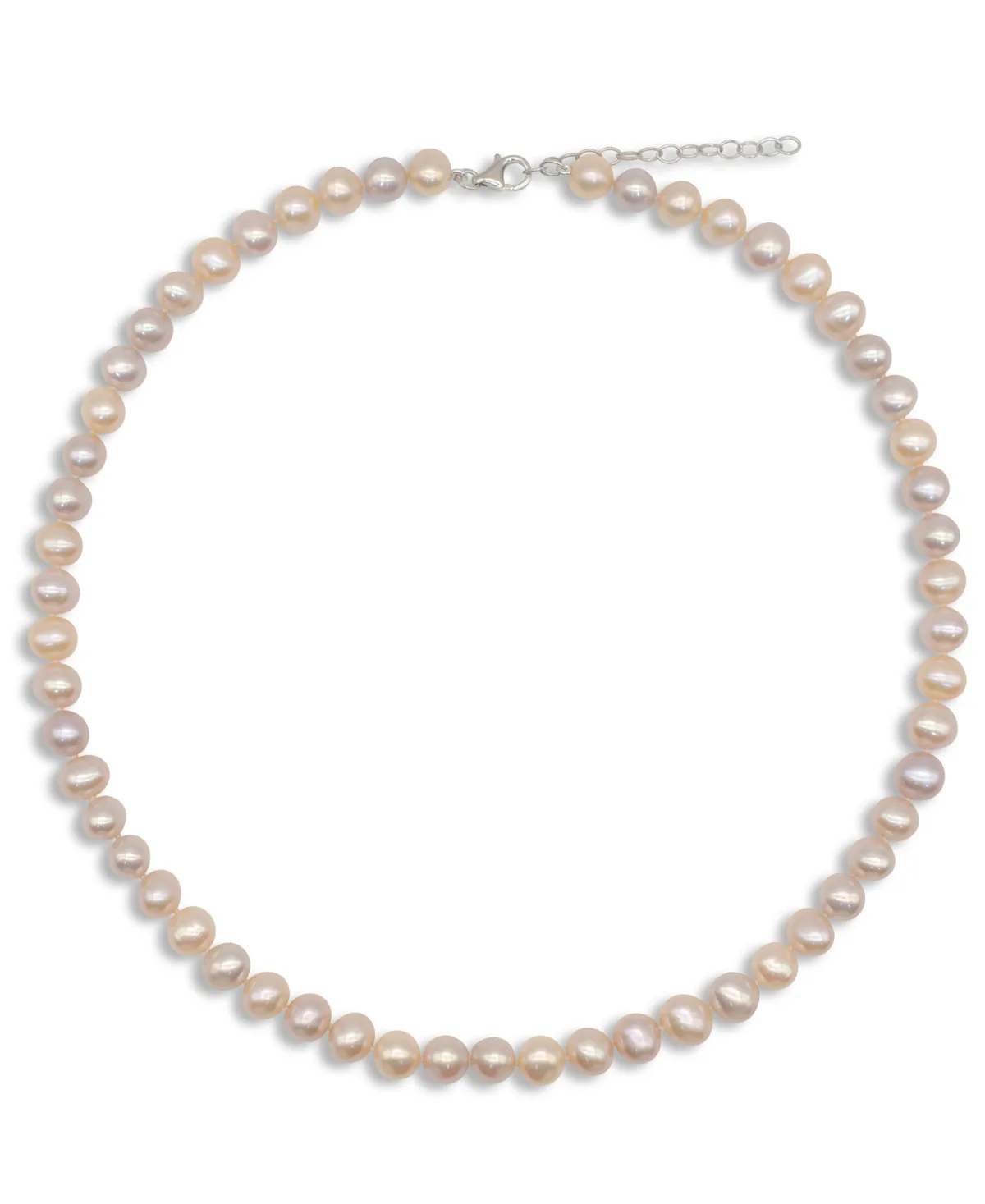 Cultured Freshwater Pearl Adjustable Necklace (7-8 mm) in Sterling Silver by Macy's
