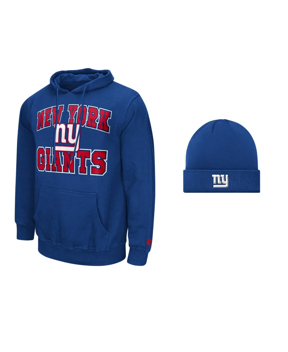 New York Giants Pullover Classic-Fit Midweight Hoodie and Cuffed Knit Hat, 2-Piece Set by Starter