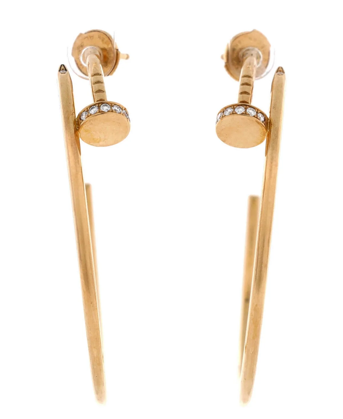 Pre-Owned Cartier Juste Un Clou Diamond Hoop Earrings (0.17 ct. t.w.) in 18k Yellow Gold by Cartier's