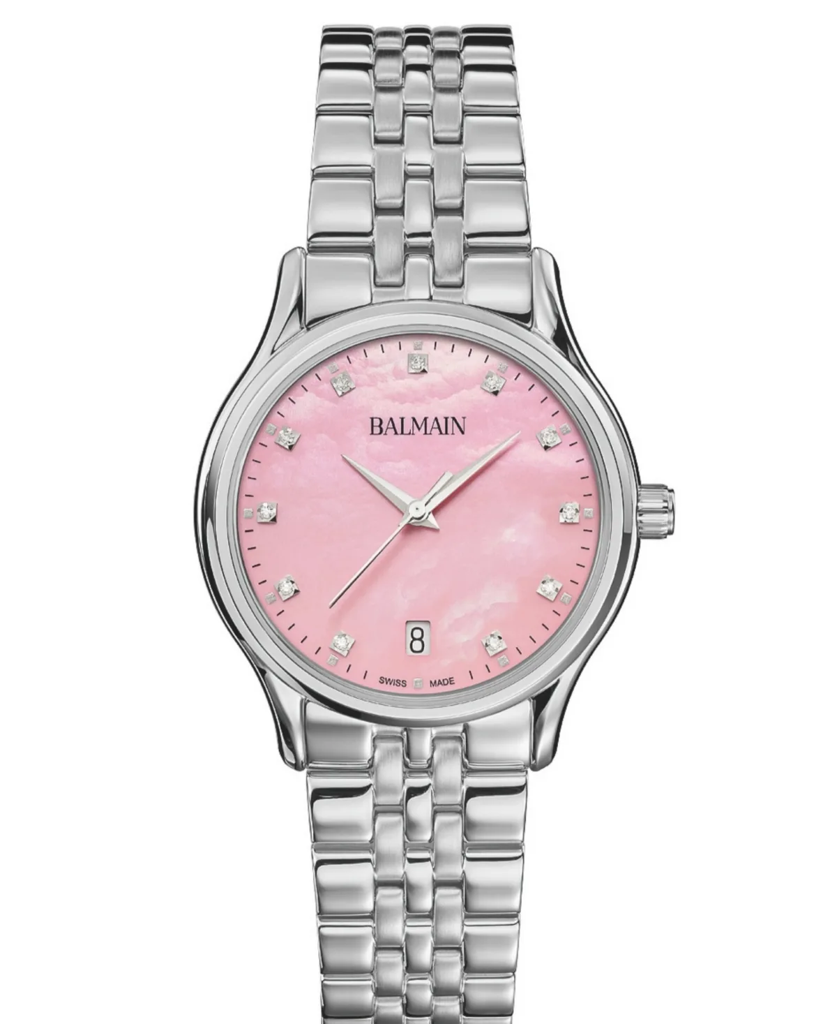 Swiss Quartz Beleganza Lady M Sapphire Crystal Silver Stainless Steel Watch 32mm by Balmain