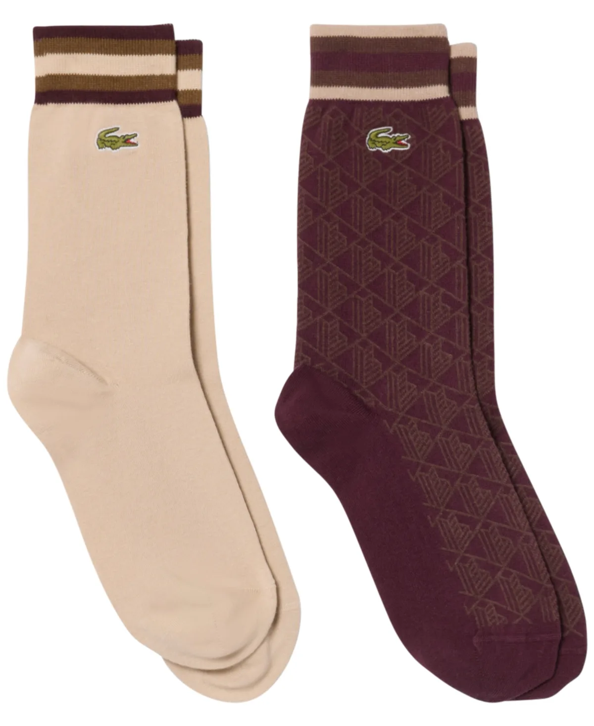Ribbed Crew Socks, 2-Pack