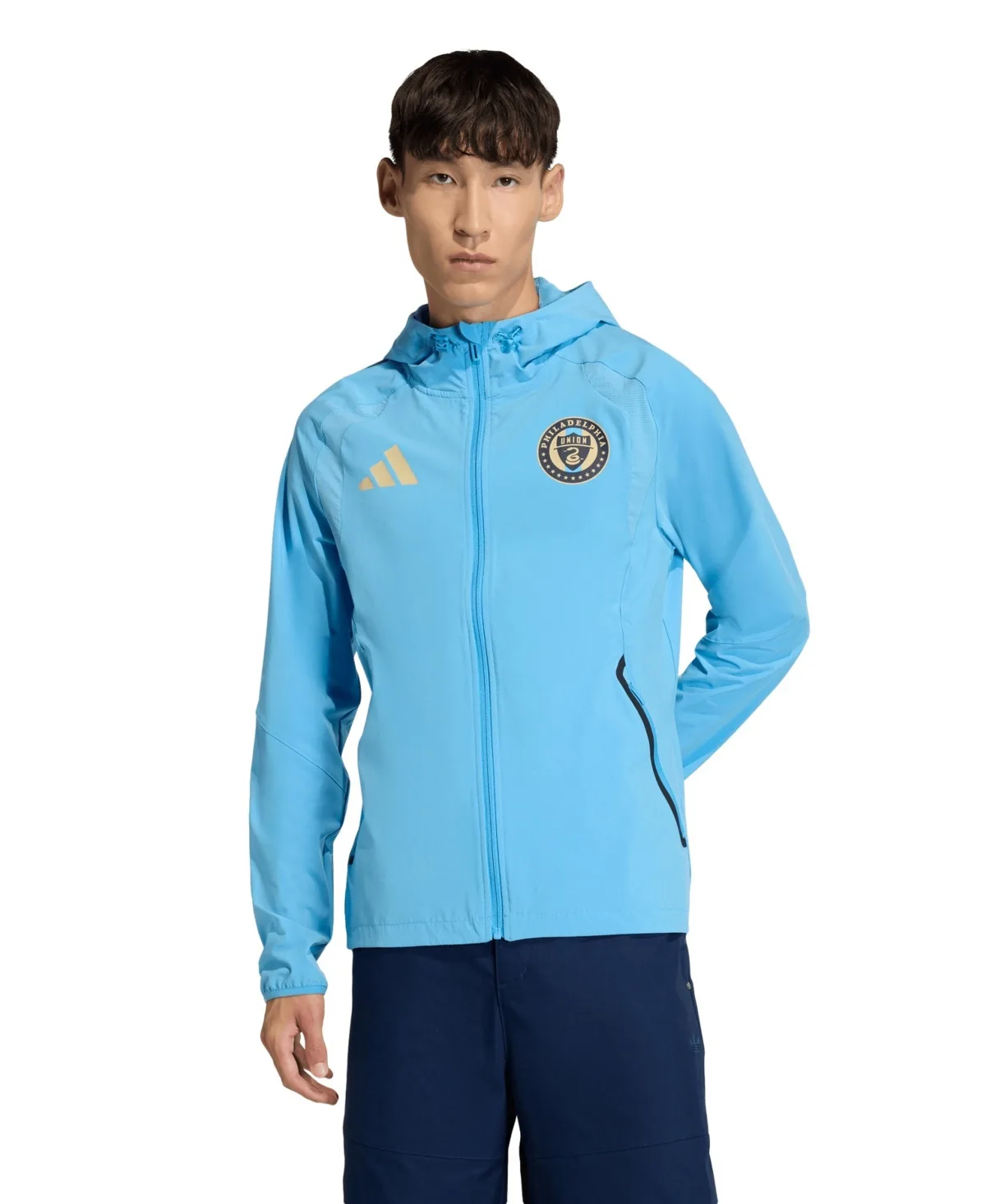 Philadelphia Union Tiro Travel Full-Zip Hooded Windbreaker by adidas