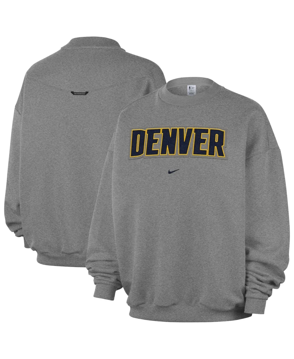 Denver Nuggets Standard Issue Wordmark Fleece Therma-Fit Sweatshirt by Nike
