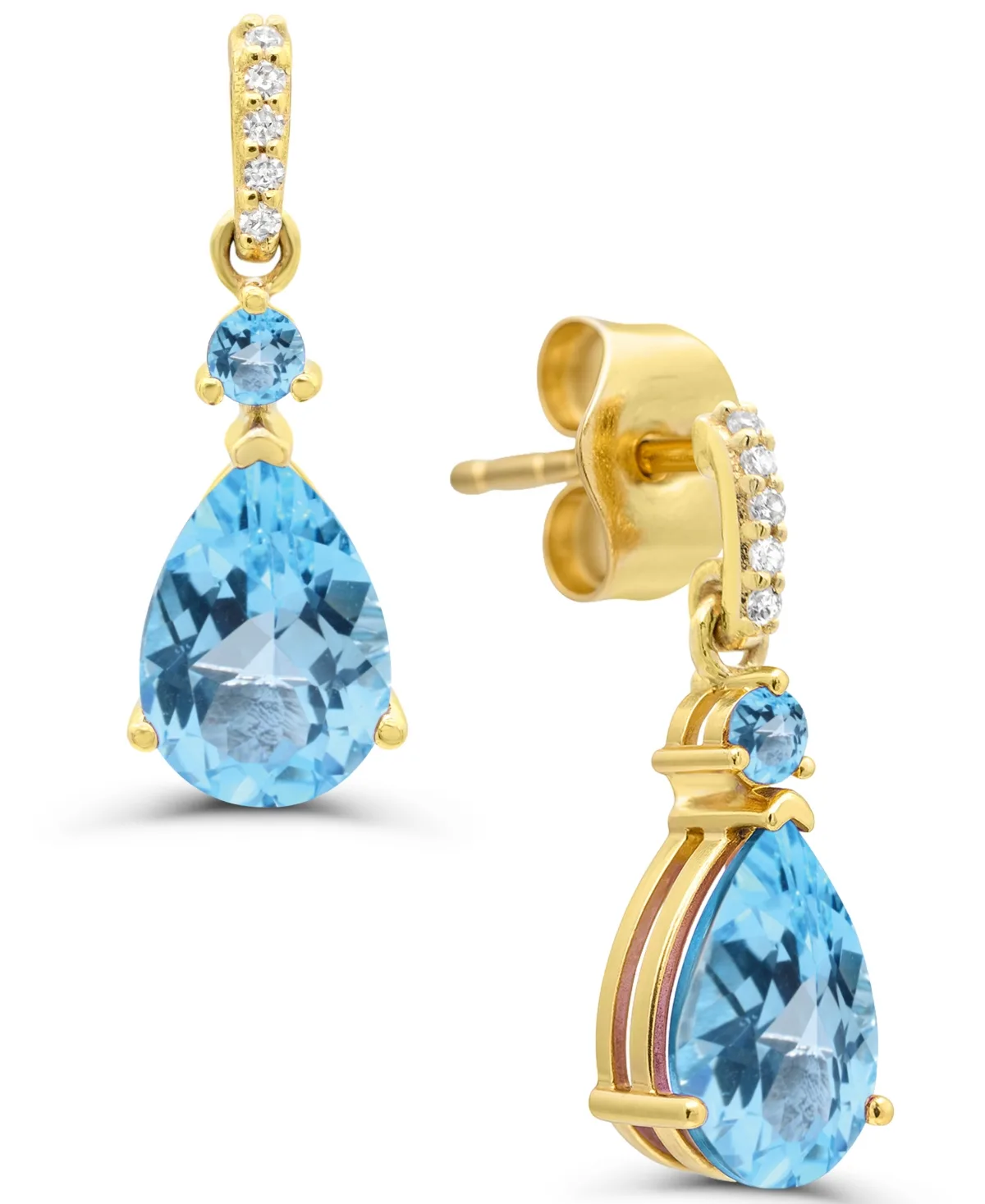 Topaz (1-3/8 ct. t.w.) and Diamond Accent Drop Earrings in 14k Gold-Plated Sterling Silver