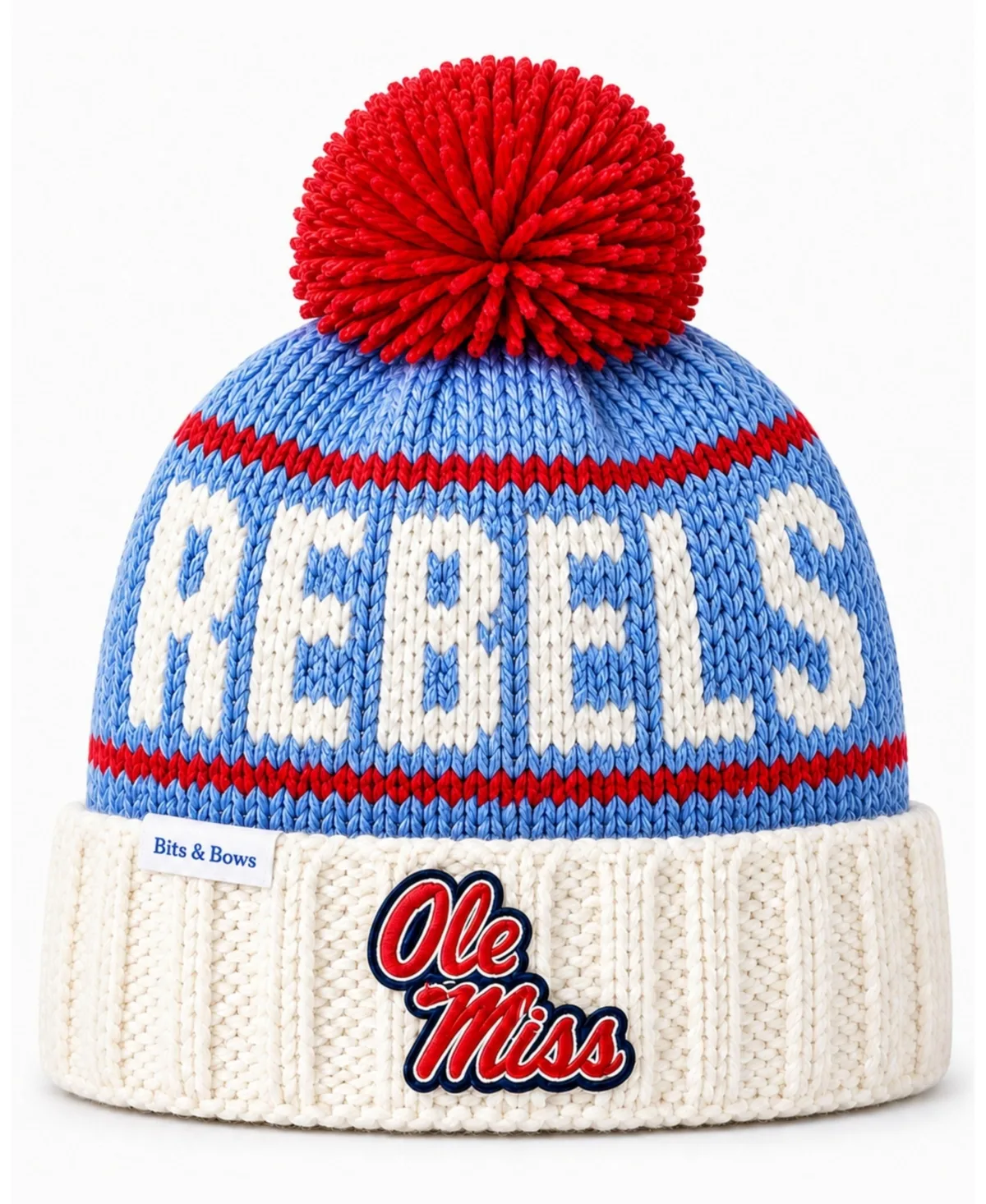 Ole Miss Rebels Knit Pom Hat by Bits & Bows