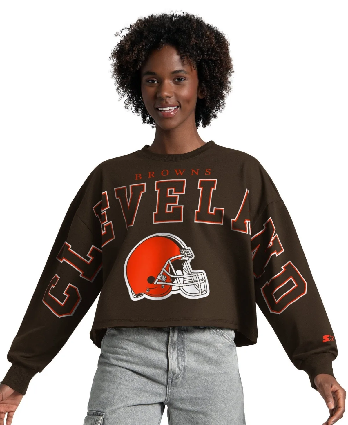 Cleveland Browns Bleachers Cropped Sweatshirt by Starter