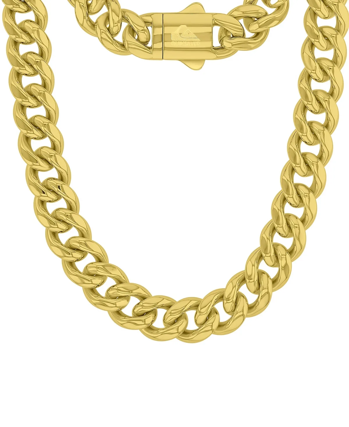 18k Gold-Plated Steel Yellow Miami Cuban Chain Necklace by Quiksilver