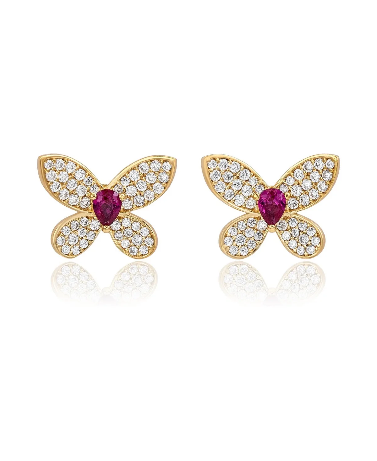 Cubic Zirconia Butterfly Earrings
