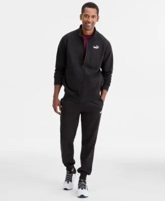 Fleece Sweatpants Logo T Shirt Fleece Zip Front Track Jacket by PUMA