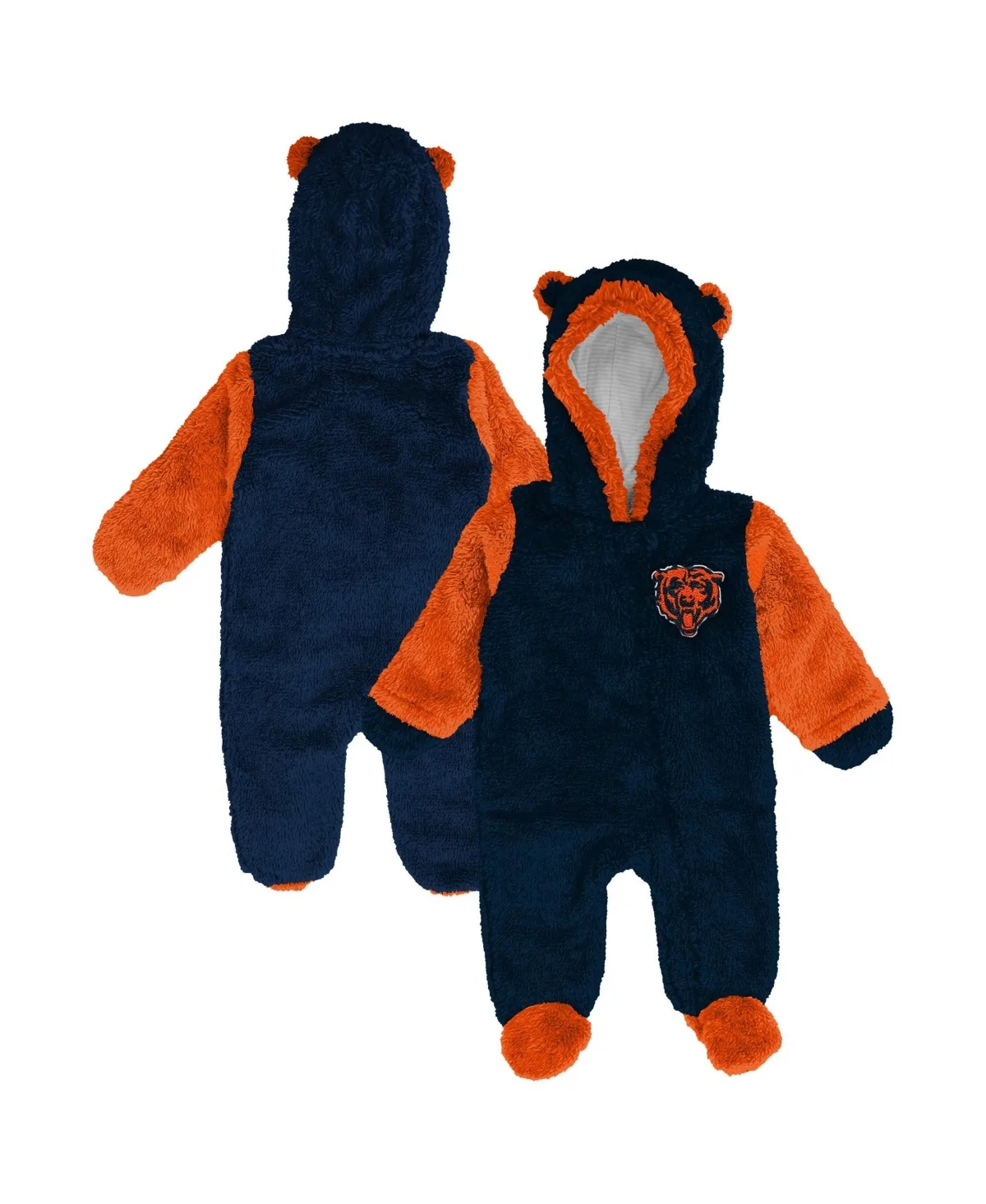 Chicago Bears Teddy Fleece Bunting Full-Zip Sleeper by Outerstuff
