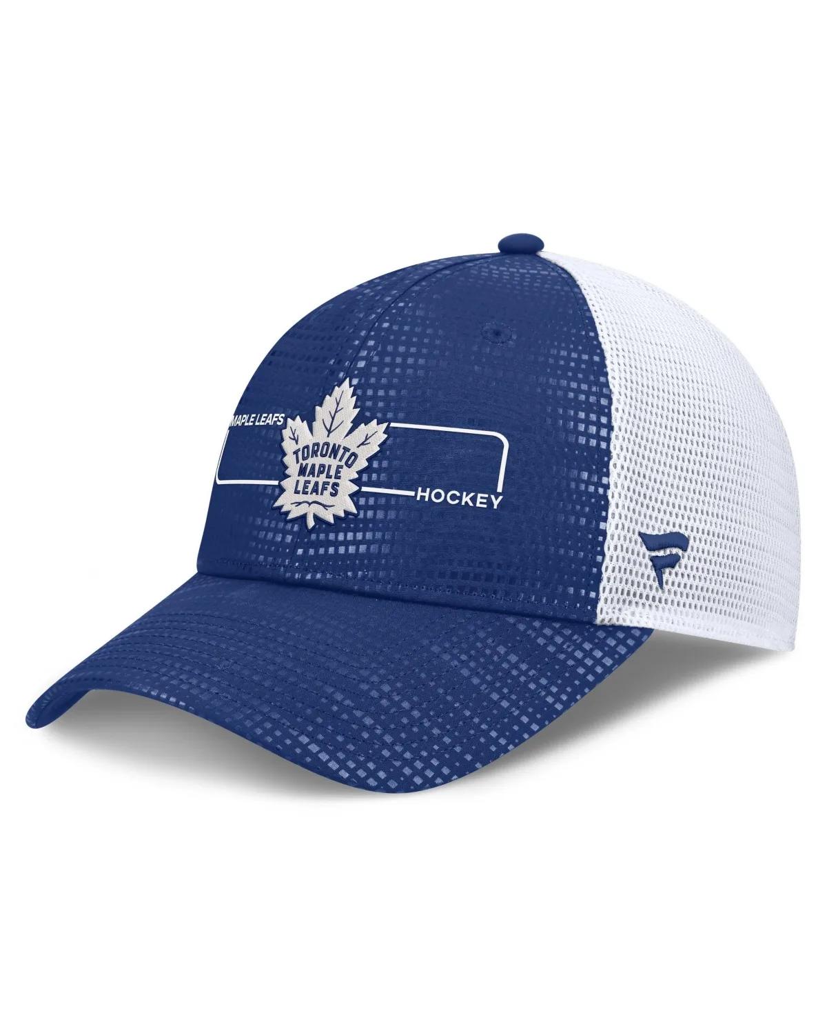 Toronto Maple Leafs Authentic Pro Rink Boxed Logo Trucker Hat by Fanatics