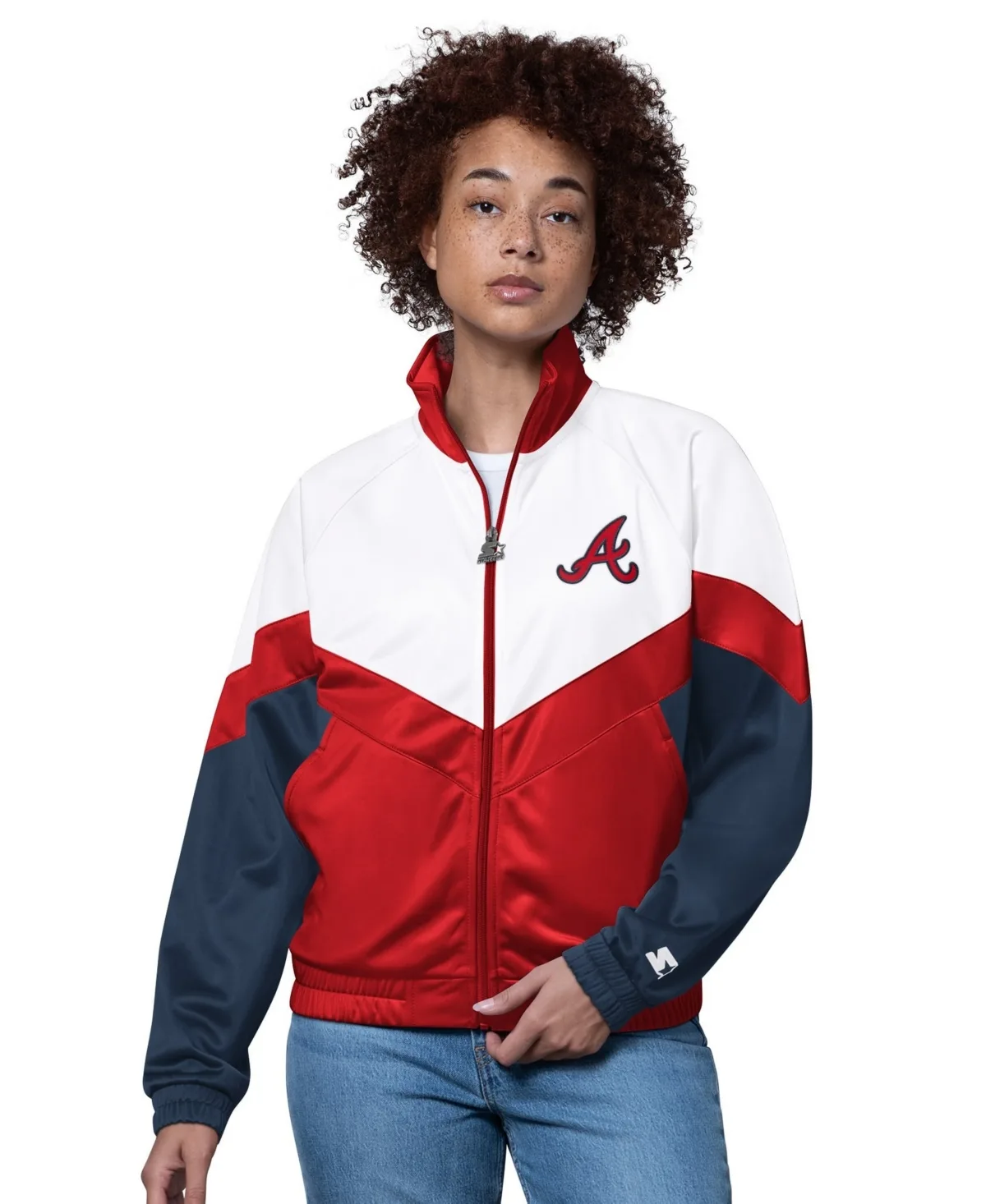Atlanta Braves Teamwork Raglan Full-Zip Track Jacket by Starter