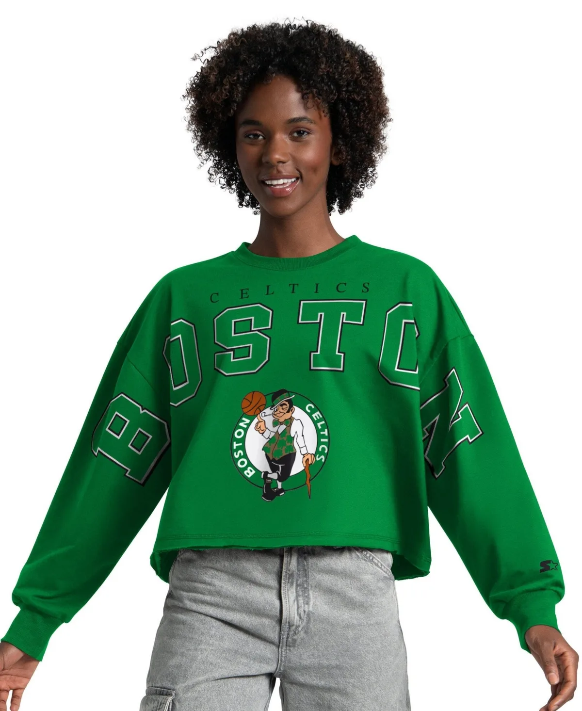 Boston Celtics Bleachers Cropped Sweatshirt by Starter