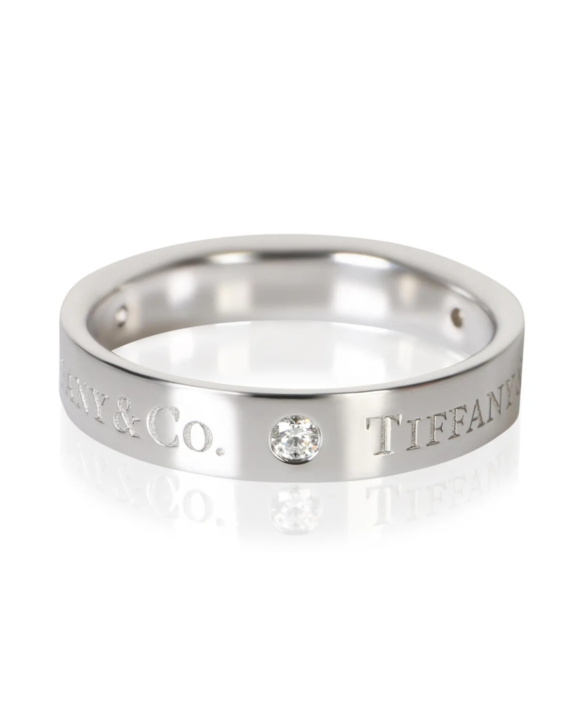 Pre-Owned Platinum Diamond 4mm T&Co. Band by Tiffany & Co.