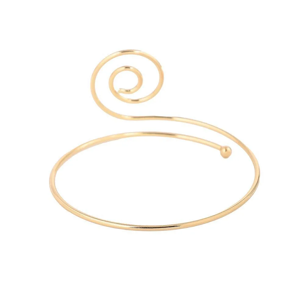 Gold Plated Swirl Armlet by Sohi