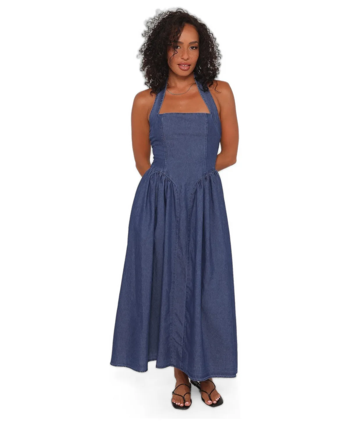 Milford Halterneck Midi Dress by Petal and Pup