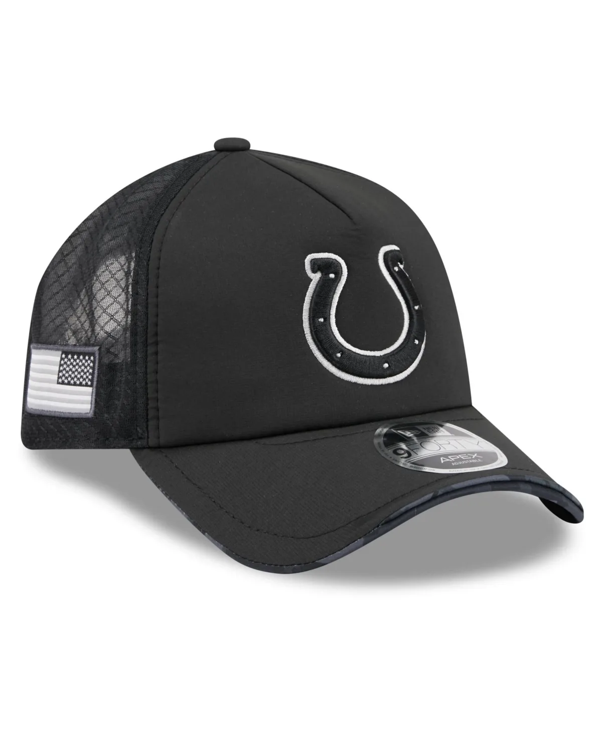 Indianapolis Colts 2026 Salute to Service Apex 9FORTY Adjustable Trucker Hat by New Era