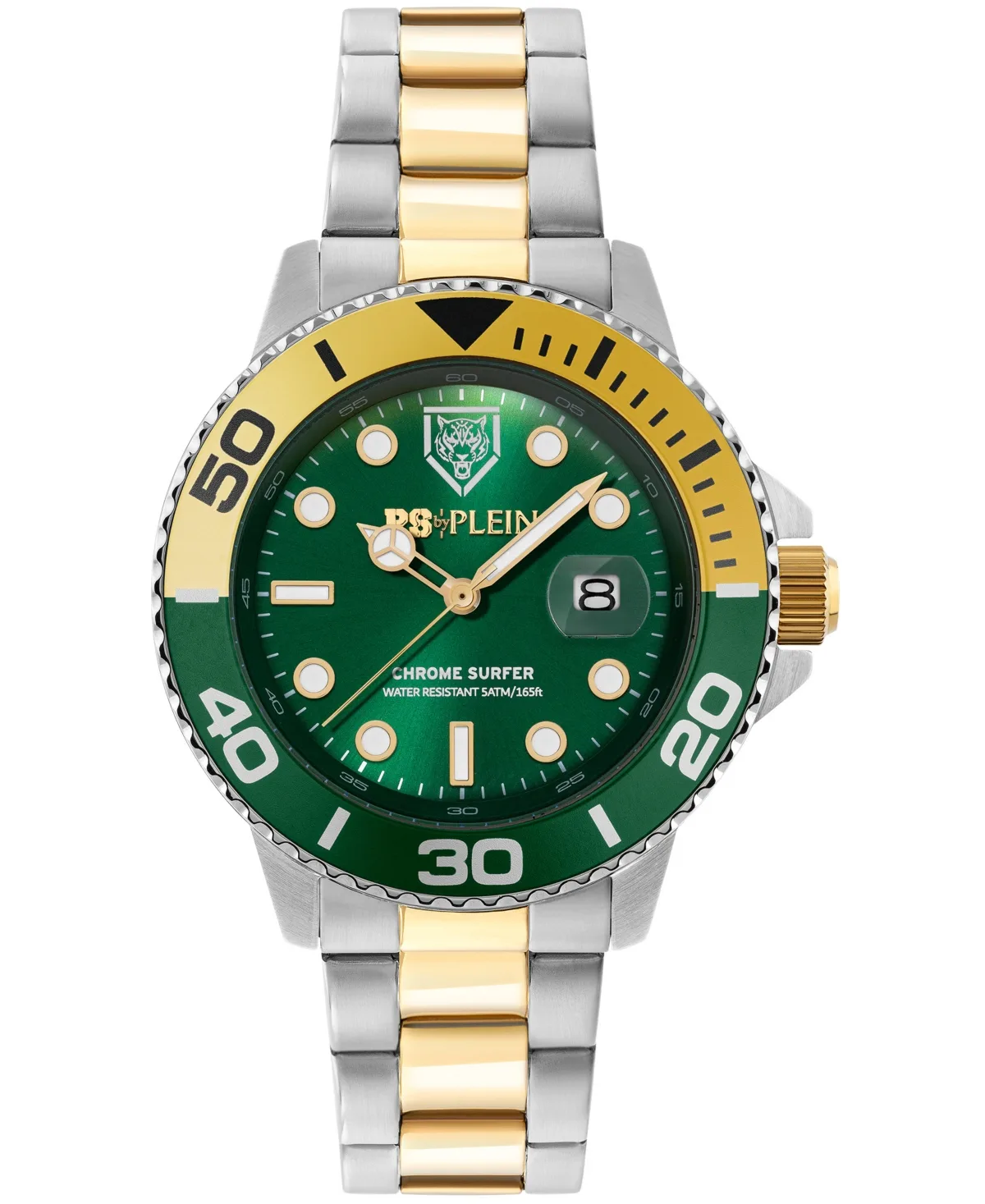 Chrome Surfer Quartz Round Ip Two-Tone Case Watch 43mm by Plein Sport