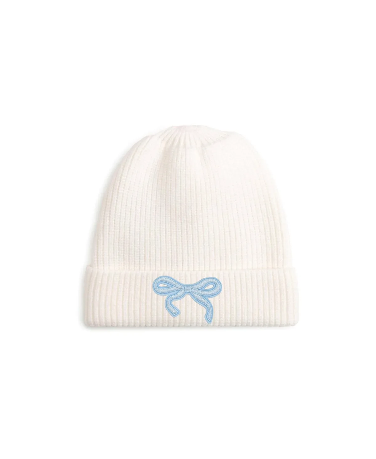 Ribbed Bow-Patch Beanie by Sweet Wink