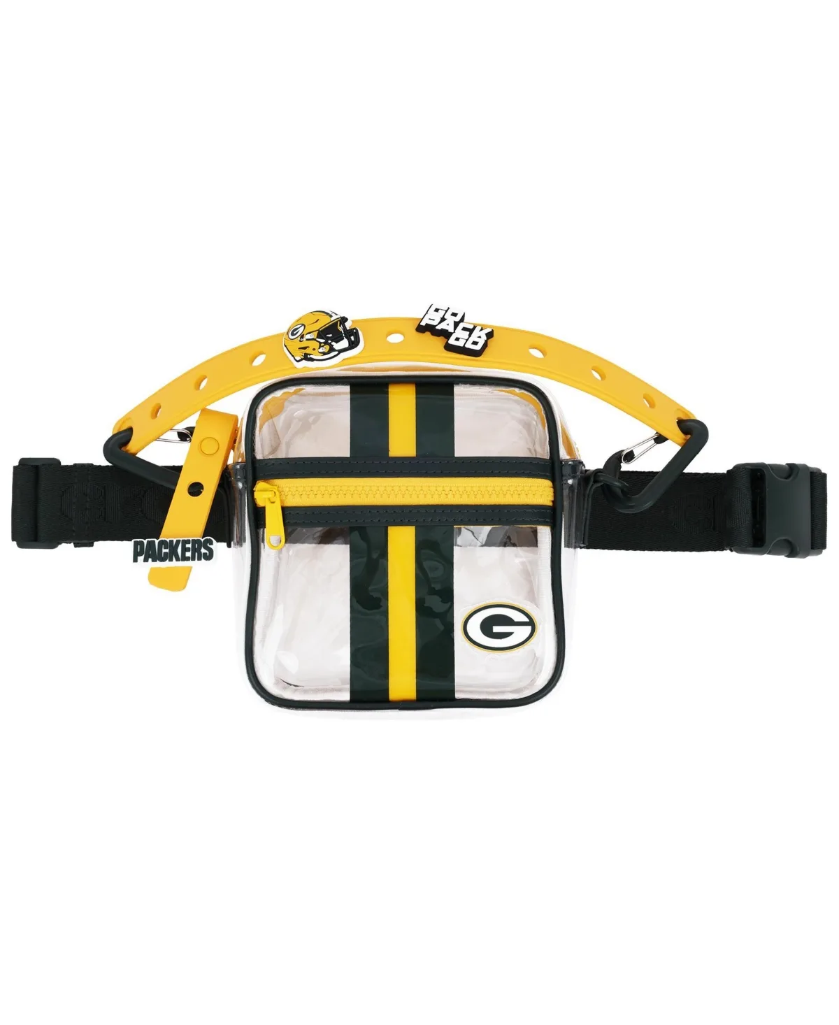 Green Bay Packers Clear Stadium Adjustable Crossbody Bag by Crocs